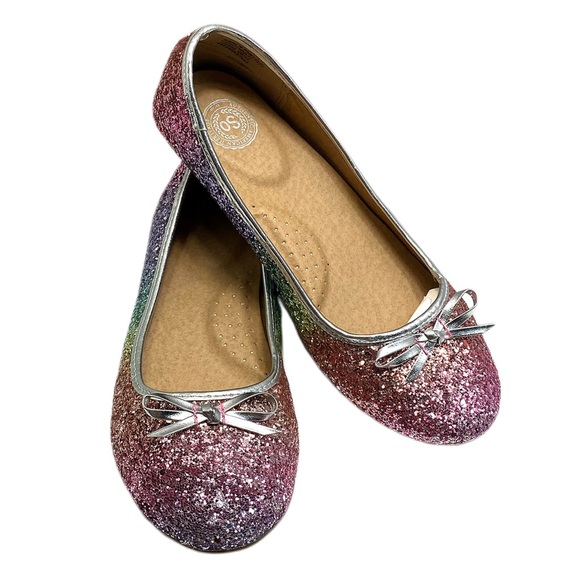 SO Other - Candy Girls’ Ombré Rainbow Glitter Ballet Flats
